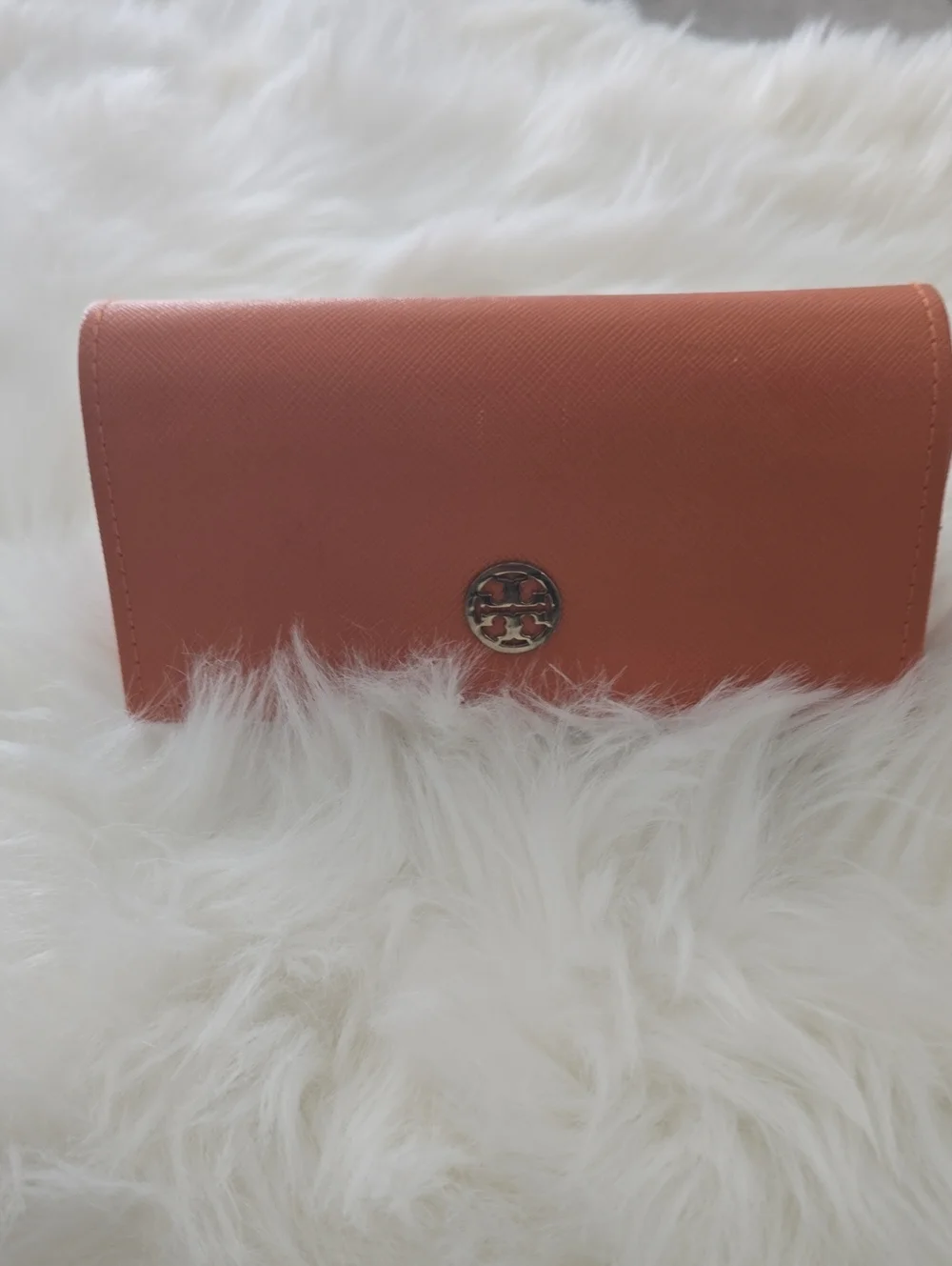 Tory Burch Orange Saffiano Leather Logo Sunglasses Casr!